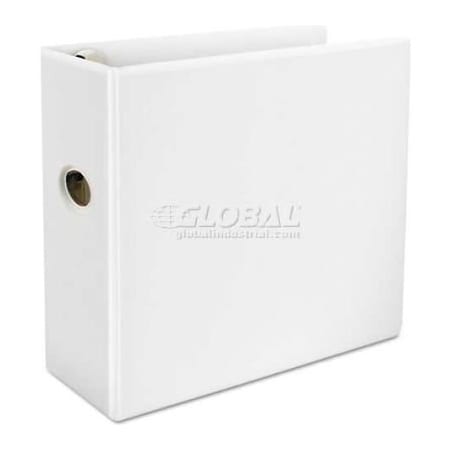 Universal One Comfort Grip Deluxe Plus D-Ring View Binder, 5" Capacity, 8-1/2 x 11, White UNV30756***